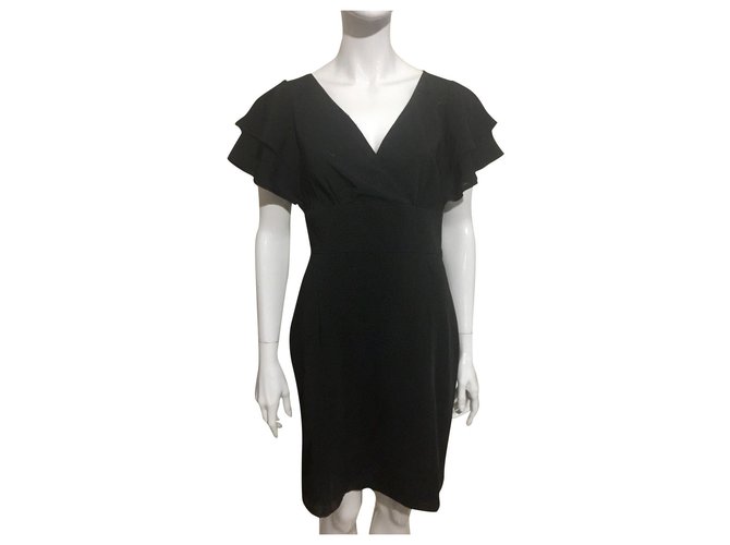 Love Moschino Moschino Kleid mit flatternden Ärmeln Schwarz Polyester Viskose  ref.327938
